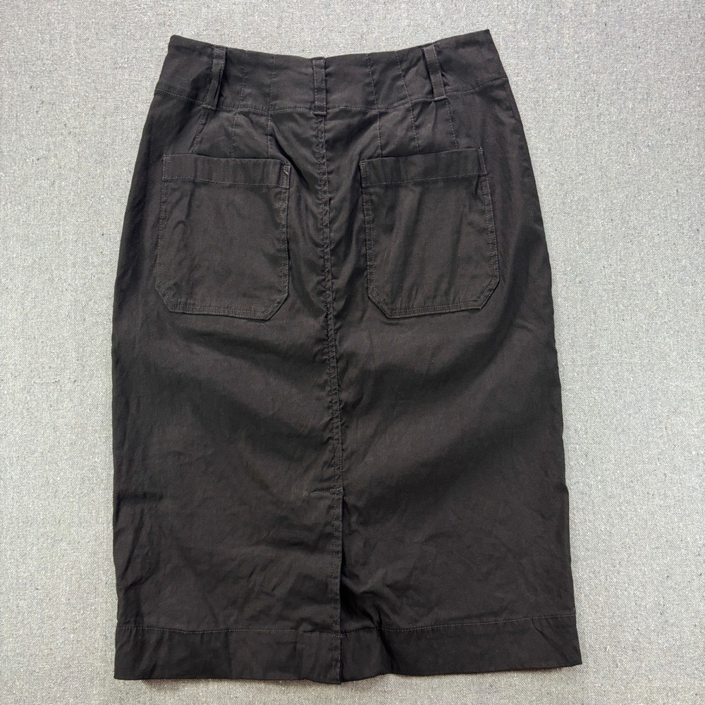 Maeve Anthropologie Skirt Women Small Black Excellent Linen Blend Pencil Cargo